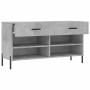 Banco zapatero madera de ingeniería gris hormigón 102x35x55 cm de vidaXL, Zapateros y organizadores de calzado - Ref: Foro24-...