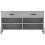 Banco zapatero madera de ingeniería gris hormigón 102x35x55 cm de vidaXL, Zapateros y organizadores de calzado - Ref: Foro24-...