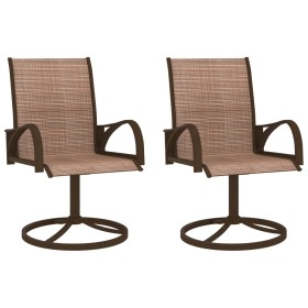 Garden swivel chairs 2 pcs textilene and brown steel by vidaXL, Garden chairs - Ref: Foro24-312278, Price: 185,99 €, Discount: %