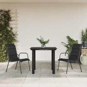 Garden dining set 3 pieces steel and black textilene by vidaXL, Garden sets - Ref: Foro24-3200710, Price: 154,99 €, Discount: %