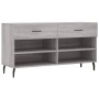 Banco zapatero madera de ingeniería gris Sonoma 102x35x55 cm de vidaXL, Zapateros y organizadores de calzado - Ref: Foro24-82...