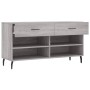 Banco zapatero madera de ingeniería gris Sonoma 102x35x55 cm de vidaXL, Zapateros y organizadores de calzado - Ref: Foro24-82...