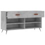 Banco zapatero madera de ingeniería gris hormigón 102x35x55 cm de vidaXL, Zapateros y organizadores de calzado - Ref: Foro24-...