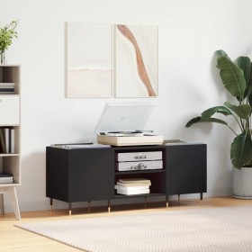 Black plywood record cabinet 121x38x48 cm by vidaXL, CD and DVD storage - Ref: Foro24-831669, Price: 74,99 €, Discount: %