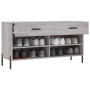 Banco zapatero madera de ingeniería gris Sonoma 102x35x55 cm de vidaXL, Zapateros y organizadores de calzado - Ref: Foro24-82...