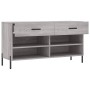 Banco zapatero madera de ingeniería gris Sonoma 102x35x55 cm de vidaXL, Zapateros y organizadores de calzado - Ref: Foro24-82...