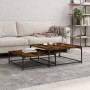 Stapelbare Couchtische, 2 Stück, Holzwerkstoff, Raucheiche von vidaXL, Couchtisch - Ref: Foro24-832820, Preis: 62,28 €, Rabat...