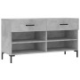 Banco zapatero madera de ingeniería gris hormigón 102x35x55 cm de vidaXL, Zapateros y organizadores de calzado - Ref: Foro24-...