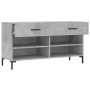 Banco zapatero madera de ingeniería gris hormigón 102x35x55 cm de vidaXL, Zapateros y organizadores de calzado - Ref: Foro24-...