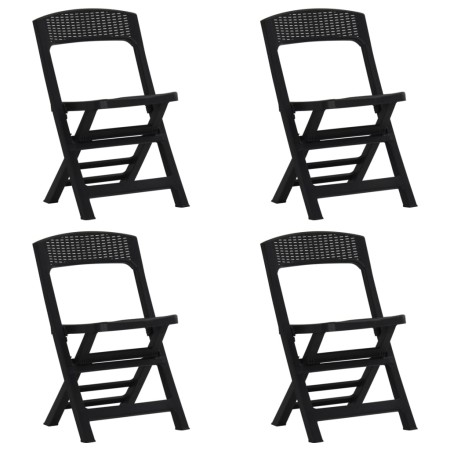 Folding garden chairs 4 units PP anthracite gray by vidaXL, Garden chairs - Ref: Foro24-317735, Price: 71,99 €, Discount: %