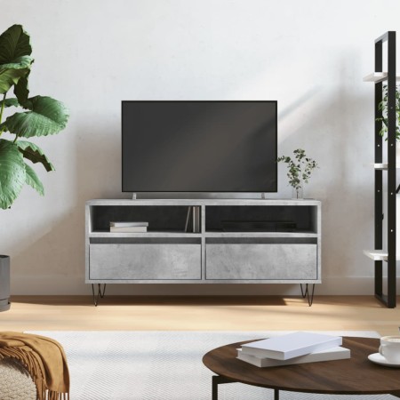 Concrete gray plywood TV cabinet 100x34.5x44.5cm by vidaXL, TV Furniture - Ref: Foro24-831240, Price: 69,14 €, Discount: %