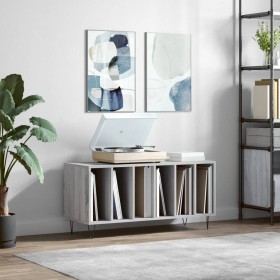 Sonoma gray plywood record cabinet 100x38x48cm by vidaXL, CD and DVD storage - Ref: Foro24-831754, Price: 77,92 €, Discount: %