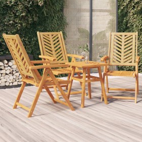 Sillas de jardín reclinables 3 uds madera maciza acacia de vidaXL, Sillas de jardín - Ref: Foro24-362232, Precio: 255,99 €, D...