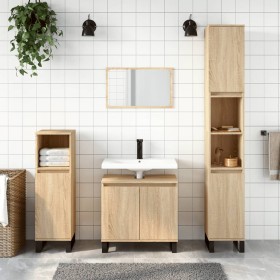 Armario de baño madera de ingeniería roble Sonoma 58x33x60 cm de vidaXL, Tocadores de baño - Ref: Foro24-831591, Precio: 63,9...