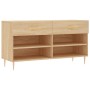 Engineered wood shoe bench in Sonoma oak, 102x35x55 cm. by vidaXL, Shoe racks and shoe organizers - Ref: Foro24-829727, Price...