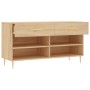 Banco zapatero madera de ingeniería roble Sonoma 102x35x55 cm de vidaXL, Zapateros y organizadores de calzado - Ref: Foro24-8...