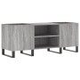 Plywood gray Sonoma record storage unit 121x38x48cm by vidaXL, CD and DVD storage - Ref: Foro24-831690, Price: 92,94 €, Disco...