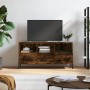 Engineered wood TV stand in smoked oak, 102x36x50 cm. by vidaXL, TV Furniture - Ref: Foro24-829049, Price: 61,00 €, Discount: %