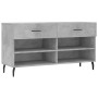 Banco zapatero madera de ingeniería gris hormigón 102x35x55 cm de vidaXL, Zapateros y organizadores de calzado - Ref: Foro24-...