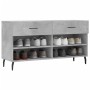 Banco zapatero madera de ingeniería gris hormigón 102x35x55 cm de vidaXL, Zapateros y organizadores de calzado - Ref: Foro24-...