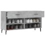 Banco zapatero madera de ingeniería gris hormigón 102x35x55 cm de vidaXL, Zapateros y organizadores de calzado - Ref: Foro24-...