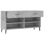 Banco zapatero madera de ingeniería gris hormigón 102x35x55 cm de vidaXL, Zapateros y organizadores de calzado - Ref: Foro24-...