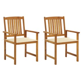 Garden chairs with cushions 2 units solid acacia wood by vidaXL, Garden chairs - Ref: Foro24-3061171, Price: 139,99 €, Discou...