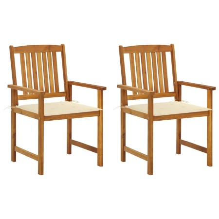 Garden chairs with cushions 2 units solid acacia wood by vidaXL, Garden chairs - Ref: Foro24-3061171, Price: 147,77 €, Discou...