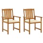 Garden chairs with cushions 2 units solid acacia wood by vidaXL, Garden chairs - Ref: Foro24-3061171, Price: 147,77 €, Discou...