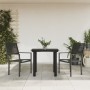 3-piece garden dining set, black steel and textilene by vidaXL, Garden sets - Ref: Foro24-3200726, Price: 151,73 €, Discount: %