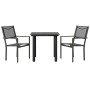 3-piece garden dining set, black steel and textilene by vidaXL, Garden sets - Ref: Foro24-3200726, Price: 151,73 €, Discount: %