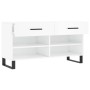 Glossy white engineered wood shoe bench 102x35x55 cm by vidaXL, Shoe racks and shoe organizers - Ref: Foro24-829766, Price: 6...