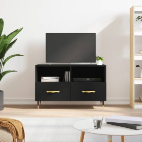 Black plywood TV cabinet 80x36x50 cm by vidaXL, TV Furniture - Ref: Foro24-828949, Price: 51,99 €, Discount: %