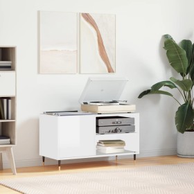 Glossy white engineered wood record cabinet 85x38x48 cm by vidaXL, CD and DVD storage - Ref: Foro24-831694, Price: 57,86 €, D...