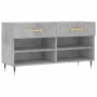 Banco zapatero madera de ingeniería gris hormigón 102x35x55 cm de vidaXL, Zapateros y organizadores de calzado - Ref: Foro24-...