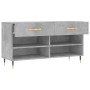 Banco zapatero madera de ingeniería gris hormigón 102x35x55 cm de vidaXL, Zapateros y organizadores de calzado - Ref: Foro24-...