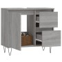 Armario de baño madera contrachapada gris Sonoma 65x33x60 cm de vidaXL, Tocadores de baño - Ref: Foro24-831610, Precio: 69,99...