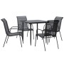 Garden dining set 5 pieces steel and black textilene by vidaXL, Garden sets - Ref: Foro24-3200683, Price: 364,97 €, Discount: %