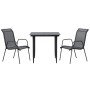 3-piece garden dining set, black steel and textilene by vidaXL, Garden sets - Ref: Foro24-3200682, Price: 177,51 €, Discount: %