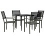 Garden dining set 5 pieces steel and black textilene by vidaXL, Garden sets - Ref: Foro24-3200719, Price: 249,57 €, Discount: %