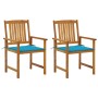 Garden chairs with cushions 2 units solid acacia wood by vidaXL, Garden chairs - Ref: Foro24-3061175, Price: 133,62 €, Discou...