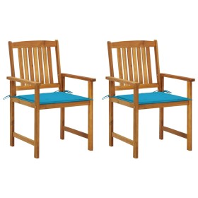 Garden chairs with cushions 2 units solid acacia wood by vidaXL, Garden chairs - Ref: Foro24-3061175, Price: 133,62 €, Discou...