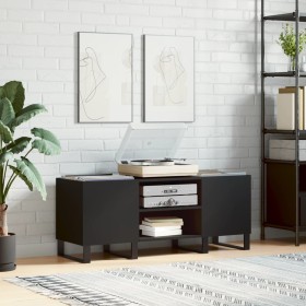 Black plywood record cabinet 121x38x48 cm by vidaXL, CD and DVD storage - Ref: Foro24-831685, Price: 93,41 €, Discount: %