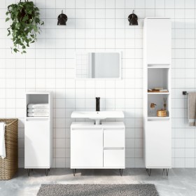 White glossy plywood bathroom cabinet 65x33x60 cm by vidaXL, bathroom vanities - Ref: Foro24-831606, Price: 91,16 €, Discount: %