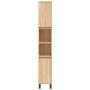 Armario de baño madera contrachapada roble Sonoma 30x30x190 cm de vidaXL, Tocadores de baño - Ref: Foro24-831543, Precio: 99,...