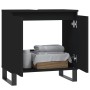 Armario de baño madera de ingeniería negro 58x33x60 cm de vidaXL, Tocadores de baño - Ref: Foro24-831589, Precio: 59,07 €, De...