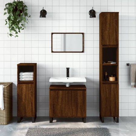 Brown oak plywood bathroom cabinet 30x30x190 cm by vidaXL, bathroom vanities - Ref: Foro24-831547, Price: 88,80 €, Discount: %