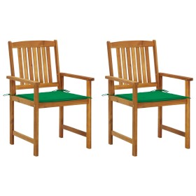 Garden chairs with cushions 2 units solid acacia wood by vidaXL, Garden chairs - Ref: Foro24-3061177, Price: 140,49 €, Discou...