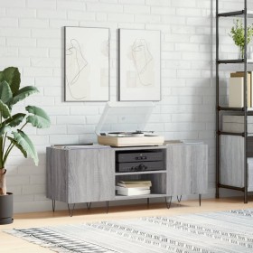 Sonoma gray plywood record cabinet 121x38x48cm by vidaXL, CD and DVD storage - Ref: Foro24-831682, Price: 73,99 €, Discount: %