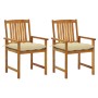 Garden chairs with cushions, 2 units, solid acacia wood by vidaXL, Garden chairs - Ref: Foro24-3061201, Price: 144,52 €, Disc...